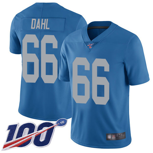 Detroit Lions Limited Blue Men Joe Dahl Alternate Jersey NFL Football #66 100th Season Vapor Untouchable